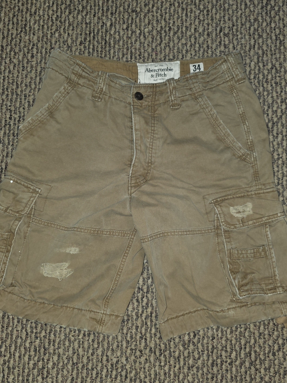 Abercrombie & Fitch Khaki Cargo Shorts - Men's